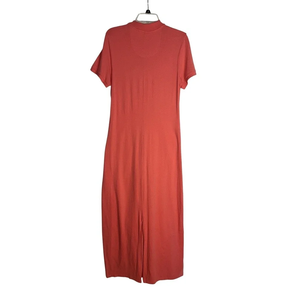 Tommy Bahama Orange Long/Maxi‎ Polo Dress Short Sleeve - Size M Back Slit